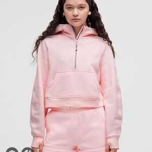 Strawberry Milkshake Pink Half-Zip Hoodie Like new condition Size M/L